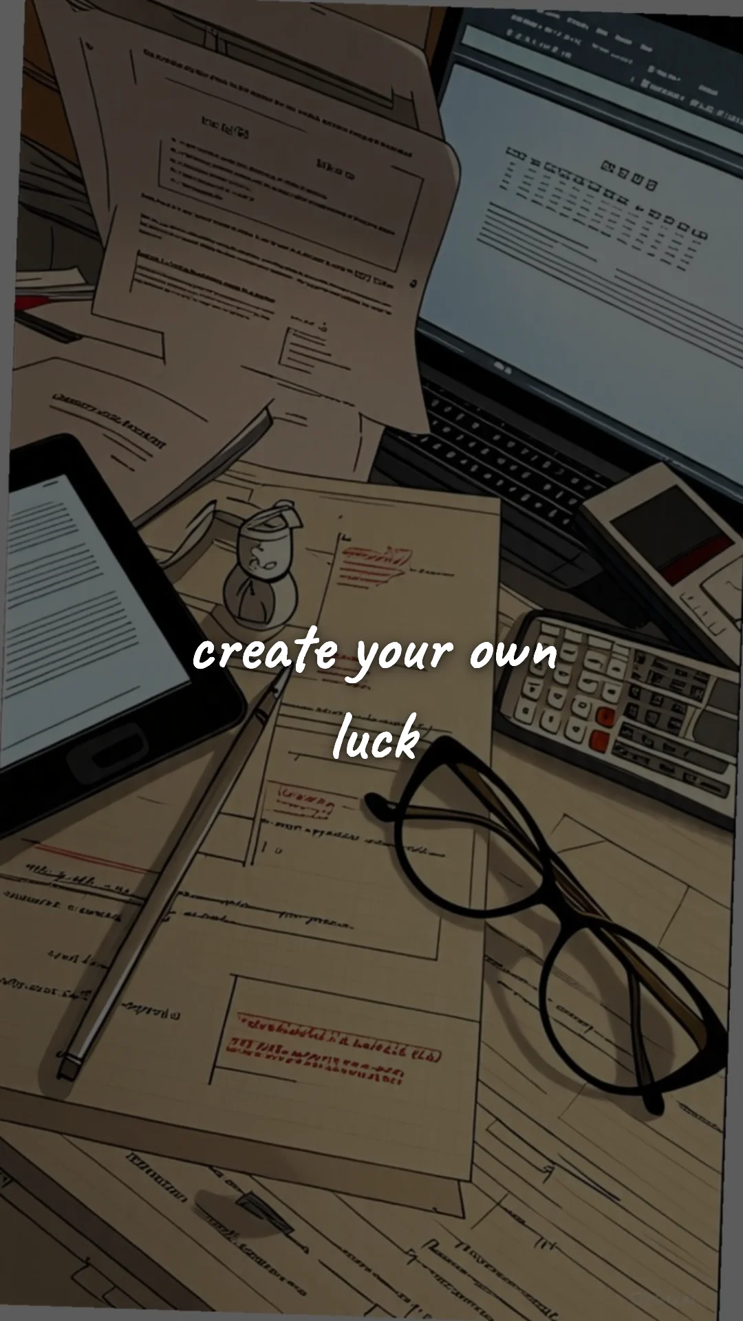 Create your own luck. — career motivation wallpaper