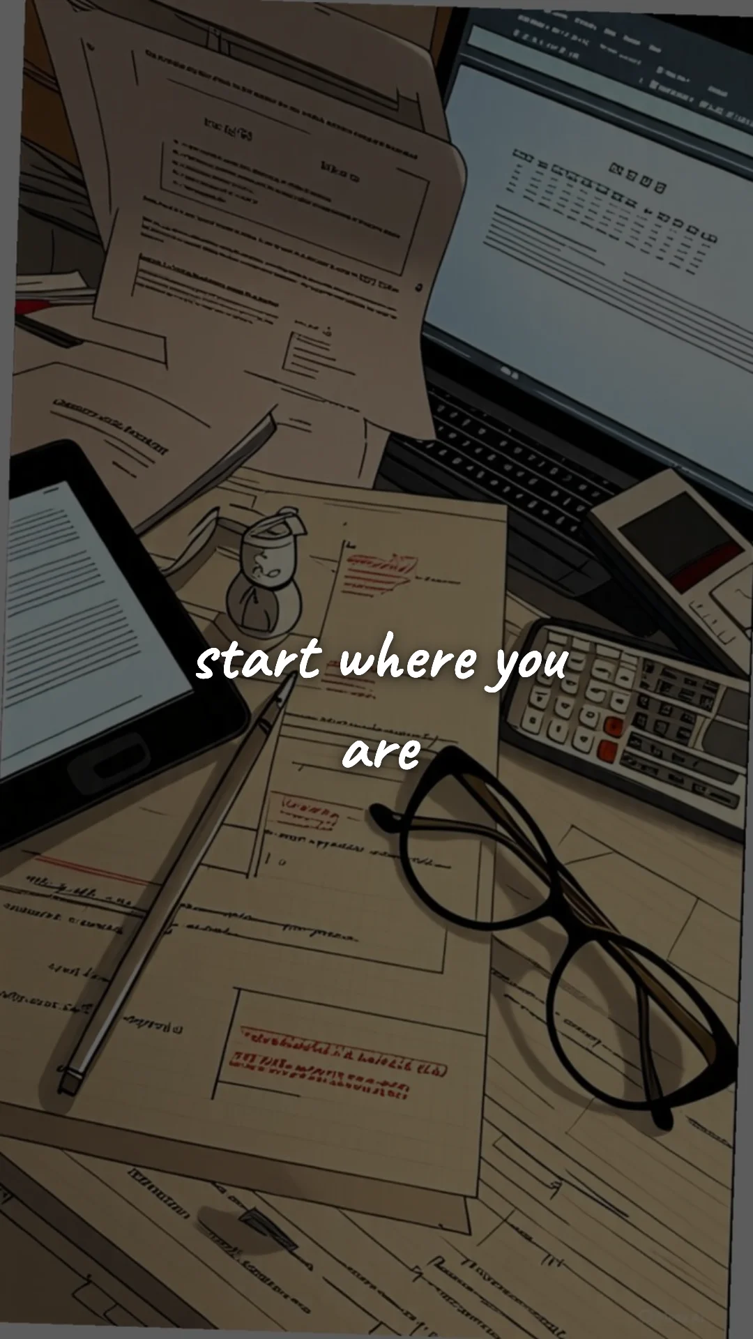 Start where you are. — career motivation wallpaper