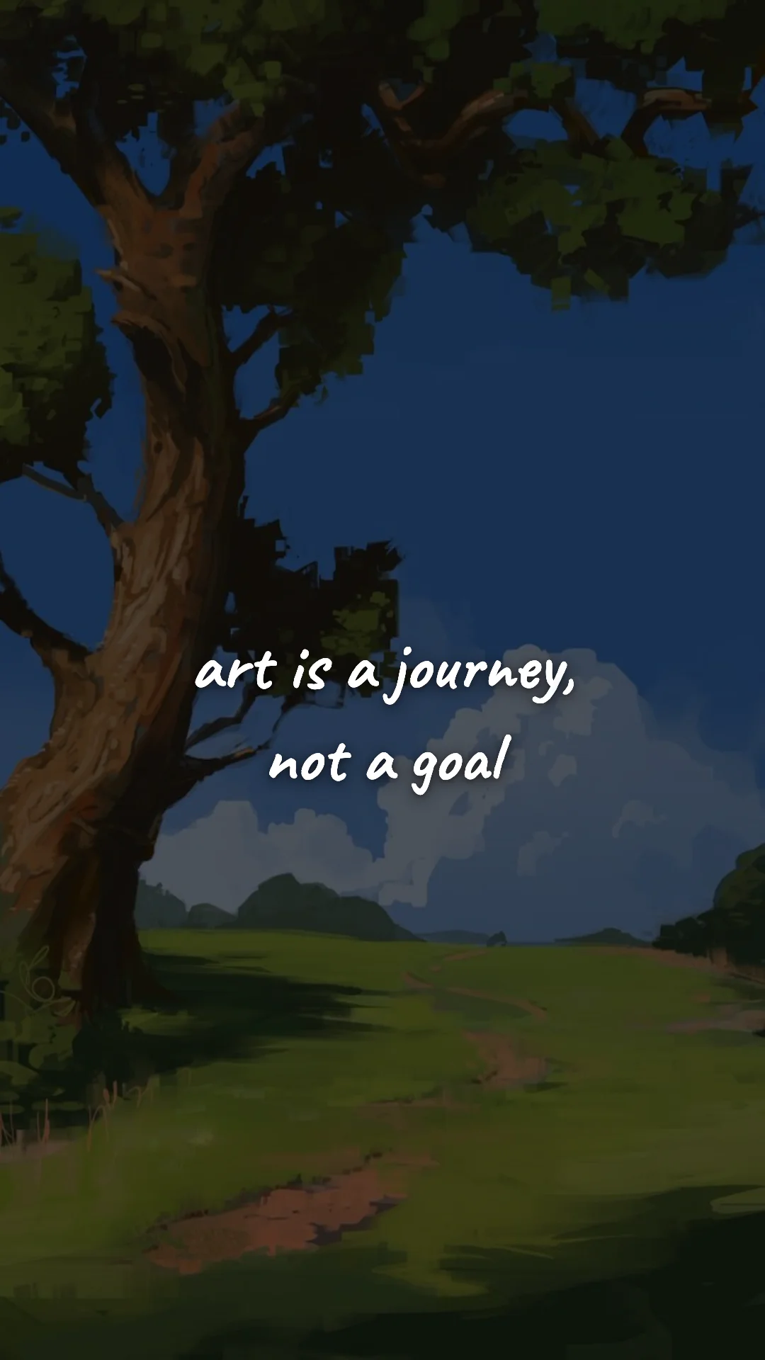 Art is a journey, not a goal. — creative motivation wallpaper