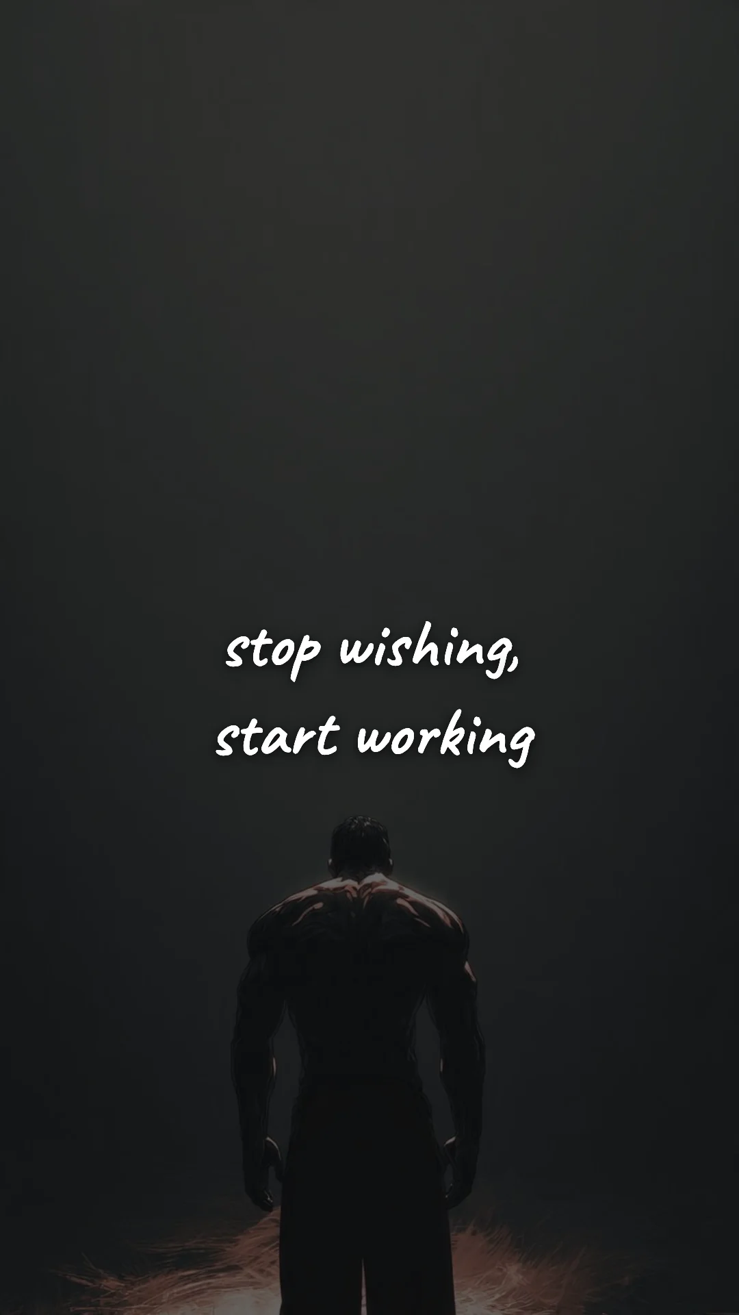 Stop wishing, start working. — discipline & mental toughness wallpaper