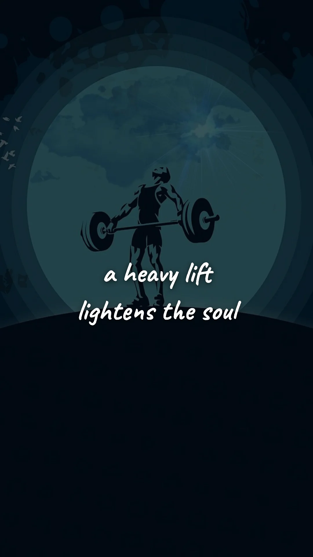 A heavy lift lightens the soul. — gym & fitness motivation wallpaper