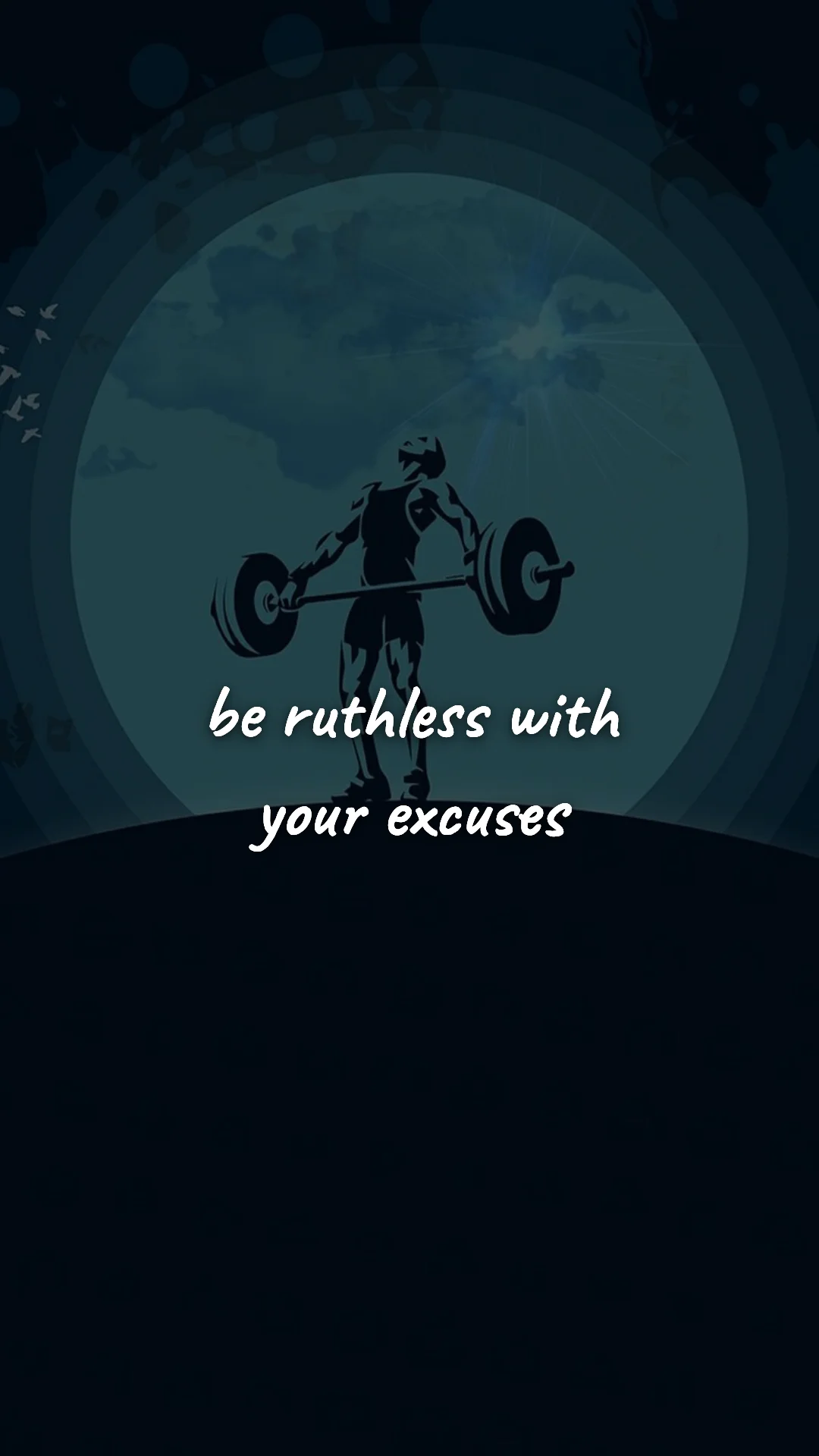 Be ruthless with your excuses. — gym & fitness motivation wallpaper