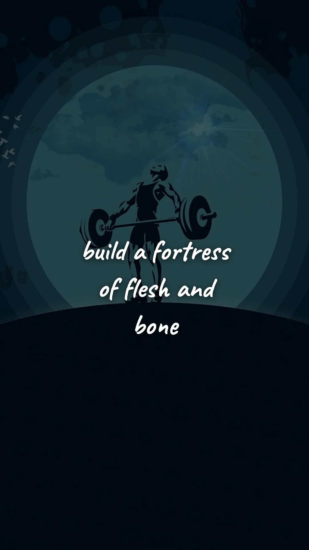 Build a fortress of flesh and bone. — gym & fitness motivation wallpaper