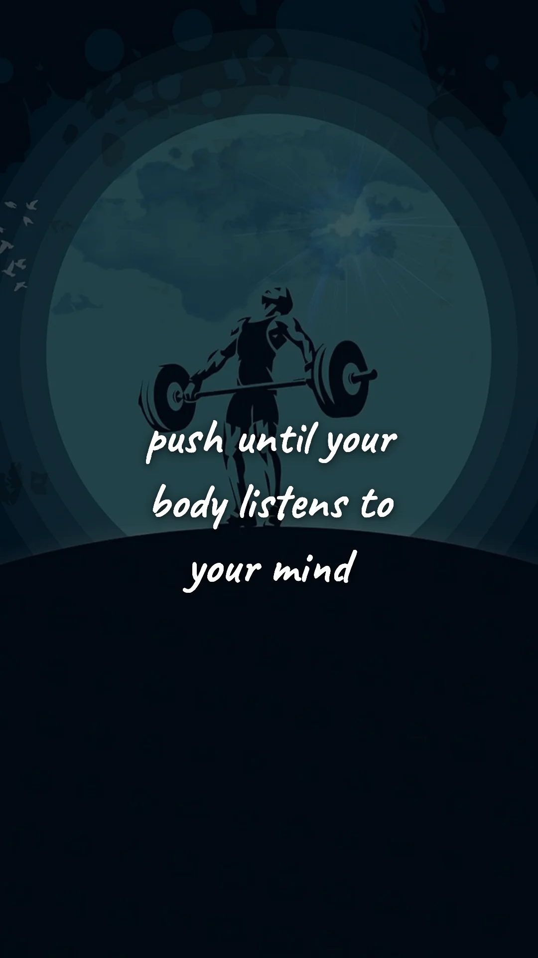 Push until your body listens to your mind. — gym & fitness motivation wallpaper