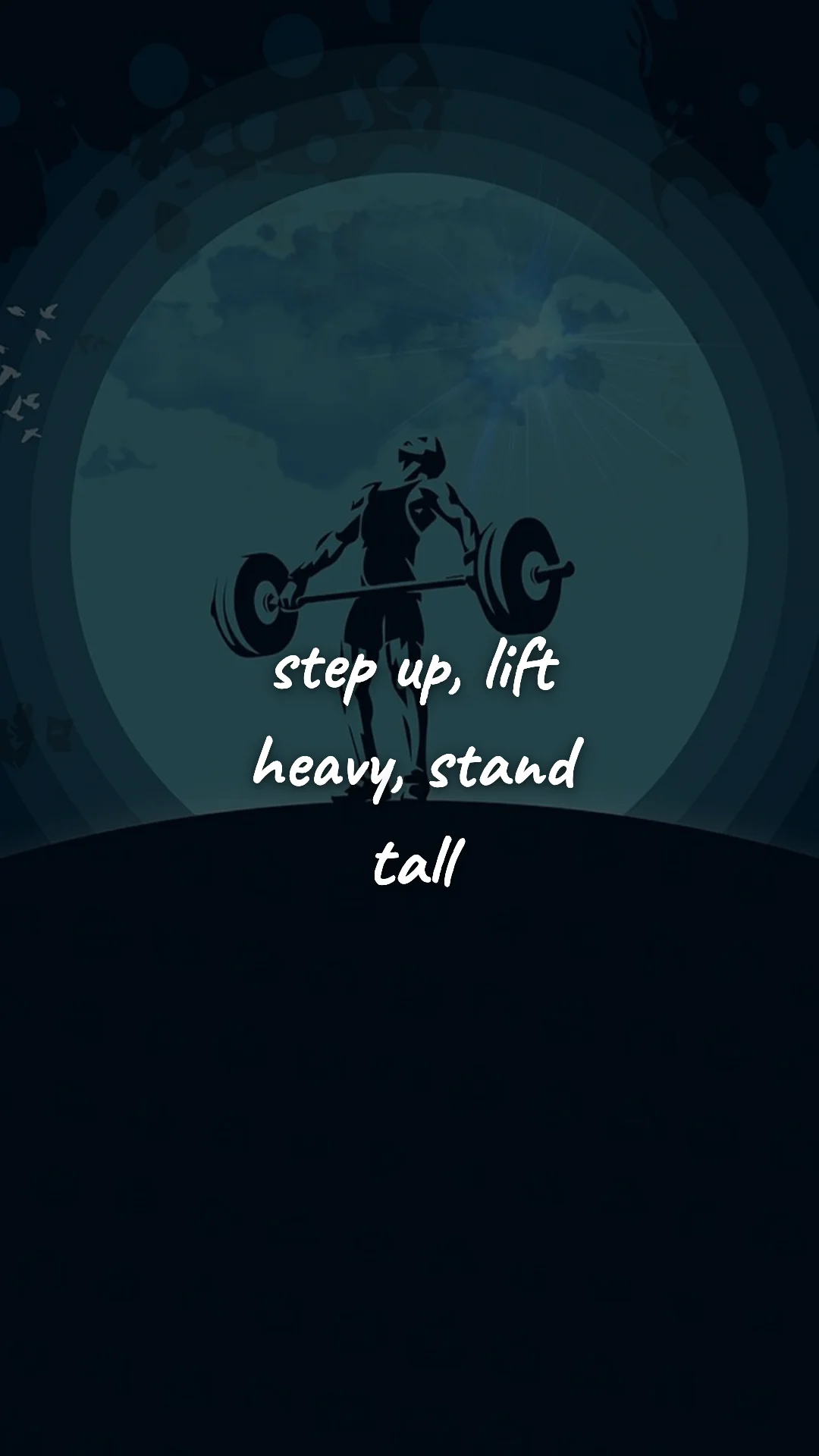 Step up, lift heavy, stand tall. — gym & fitness motivation wallpaper