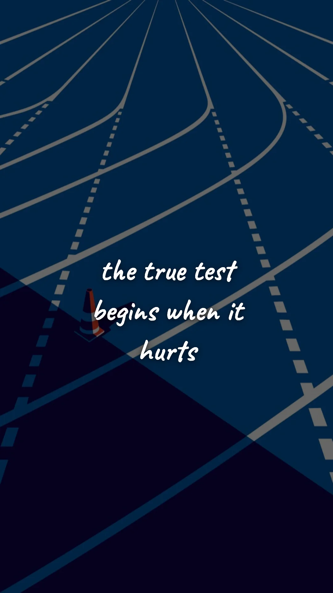 The true test begins when it hurts. — gym & fitness motivation wallpaper