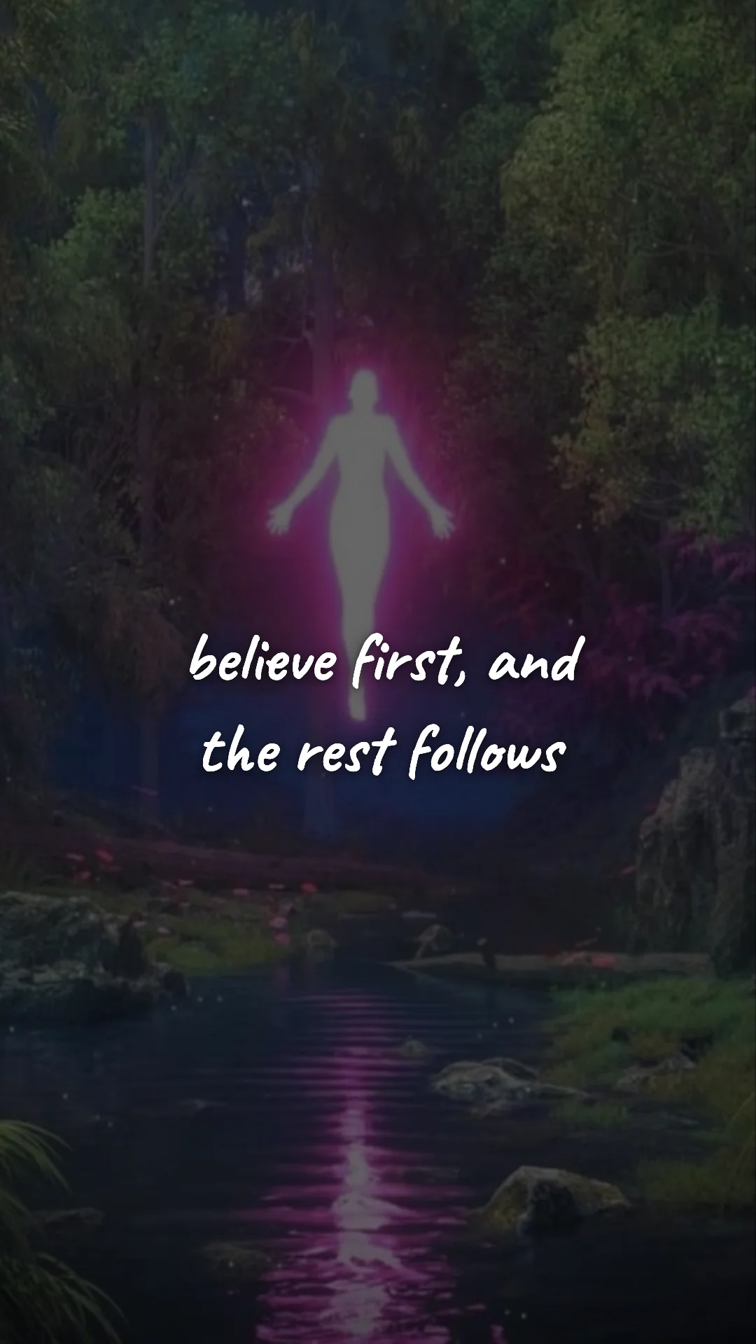 Believe first, and the rest follows. — manifestation & vision wallpaper