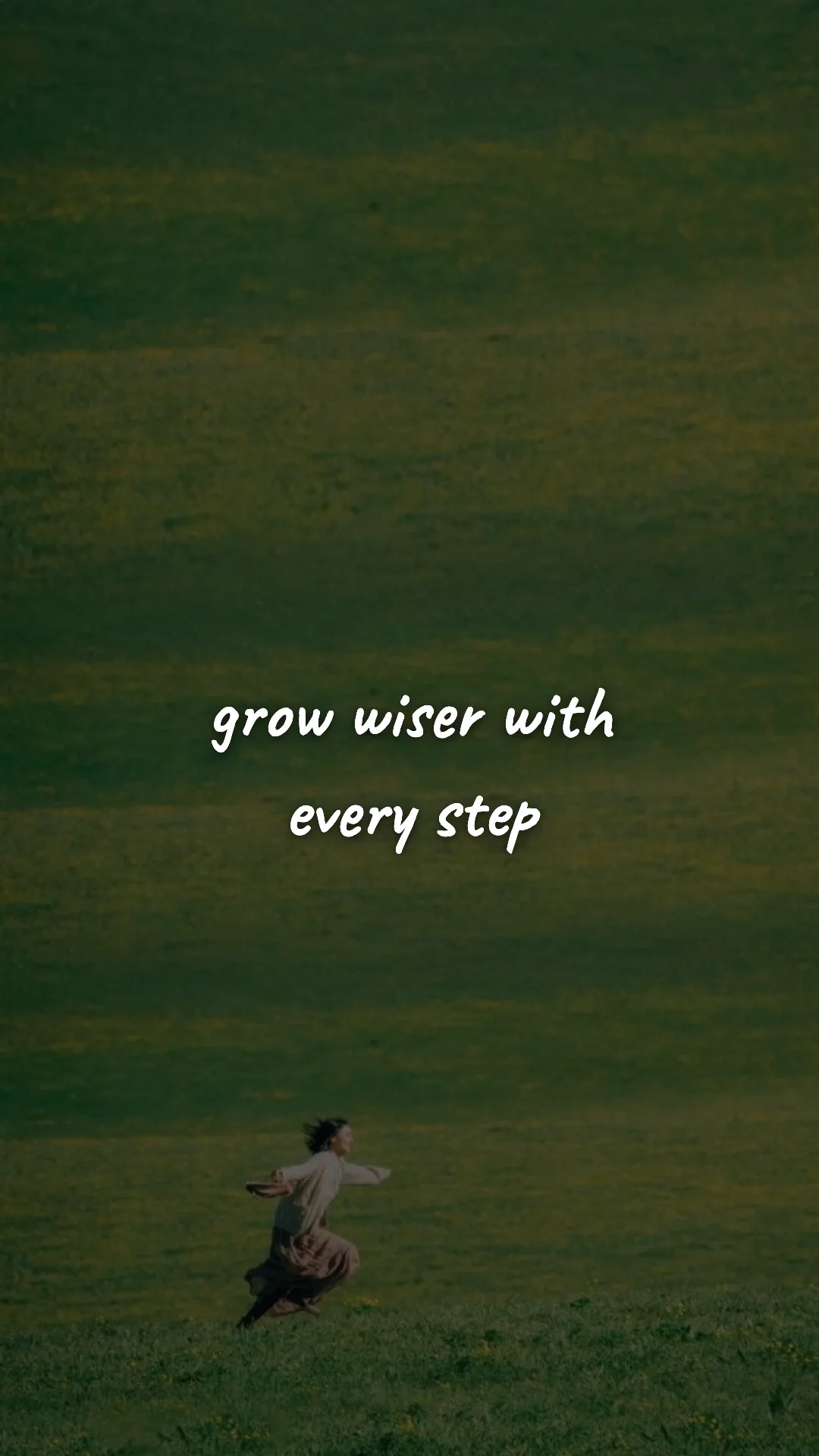 Grow wiser with every step. — discipline & self-growth wallpaper