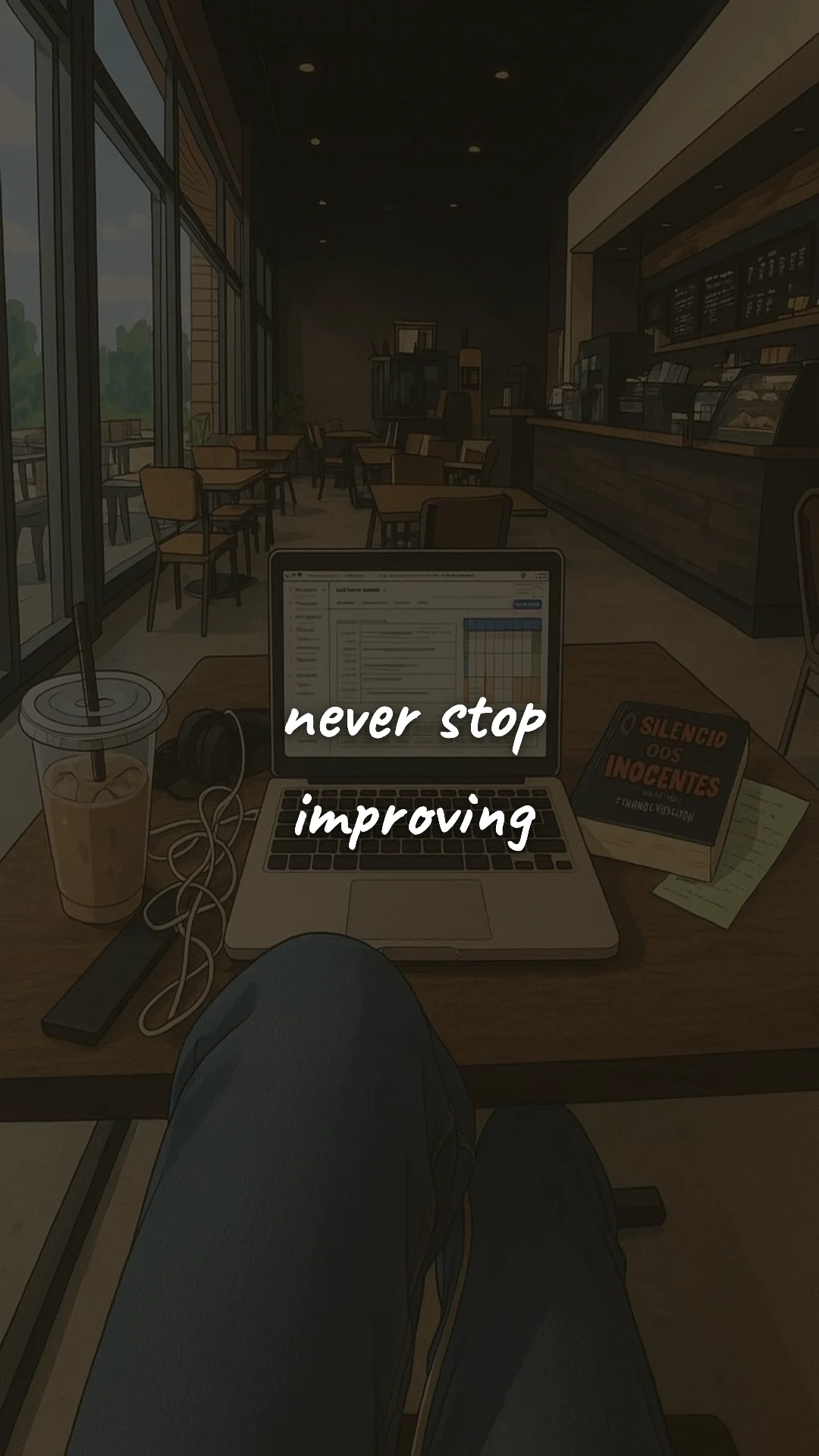 Never stop improving. — discipline & self-growth wallpaper