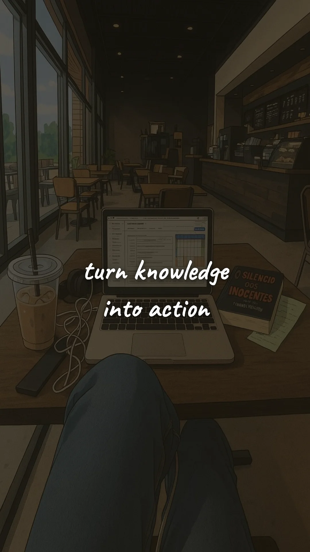 Turn knowledge into action. — discipline & self-growth wallpaper