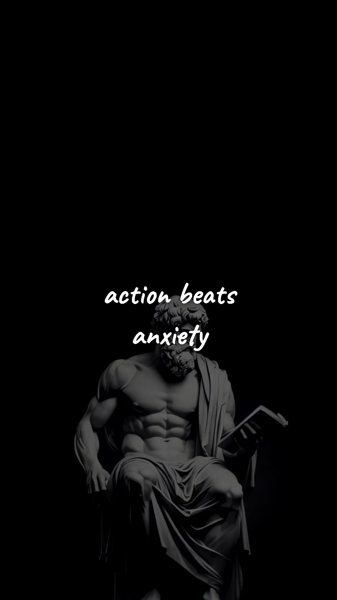 Action beats anxiety. — stoic philosophy & daily wisdom wallpaper