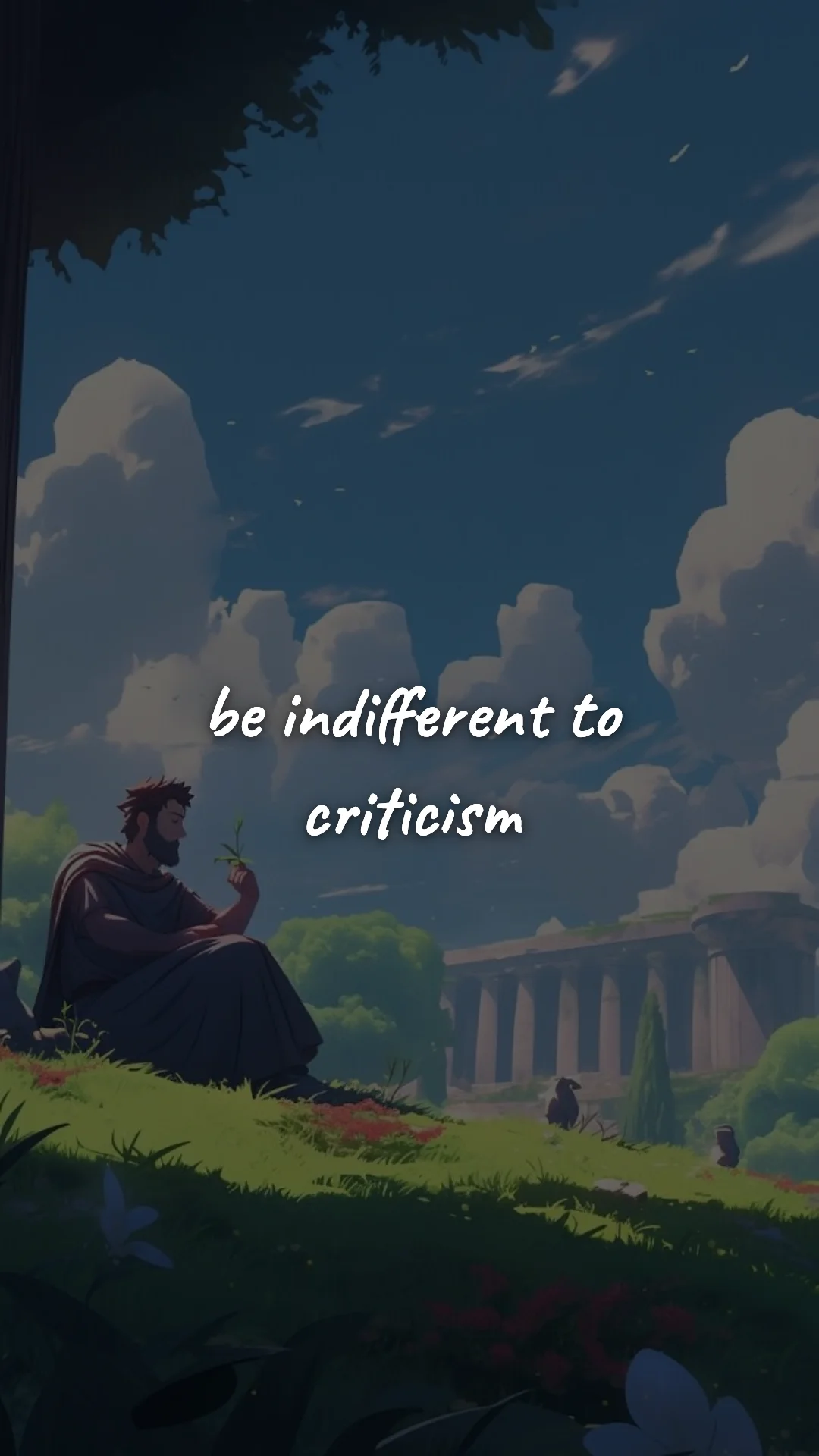 Be indifferent to criticism. — stoic philosophy & daily wisdom wallpaper