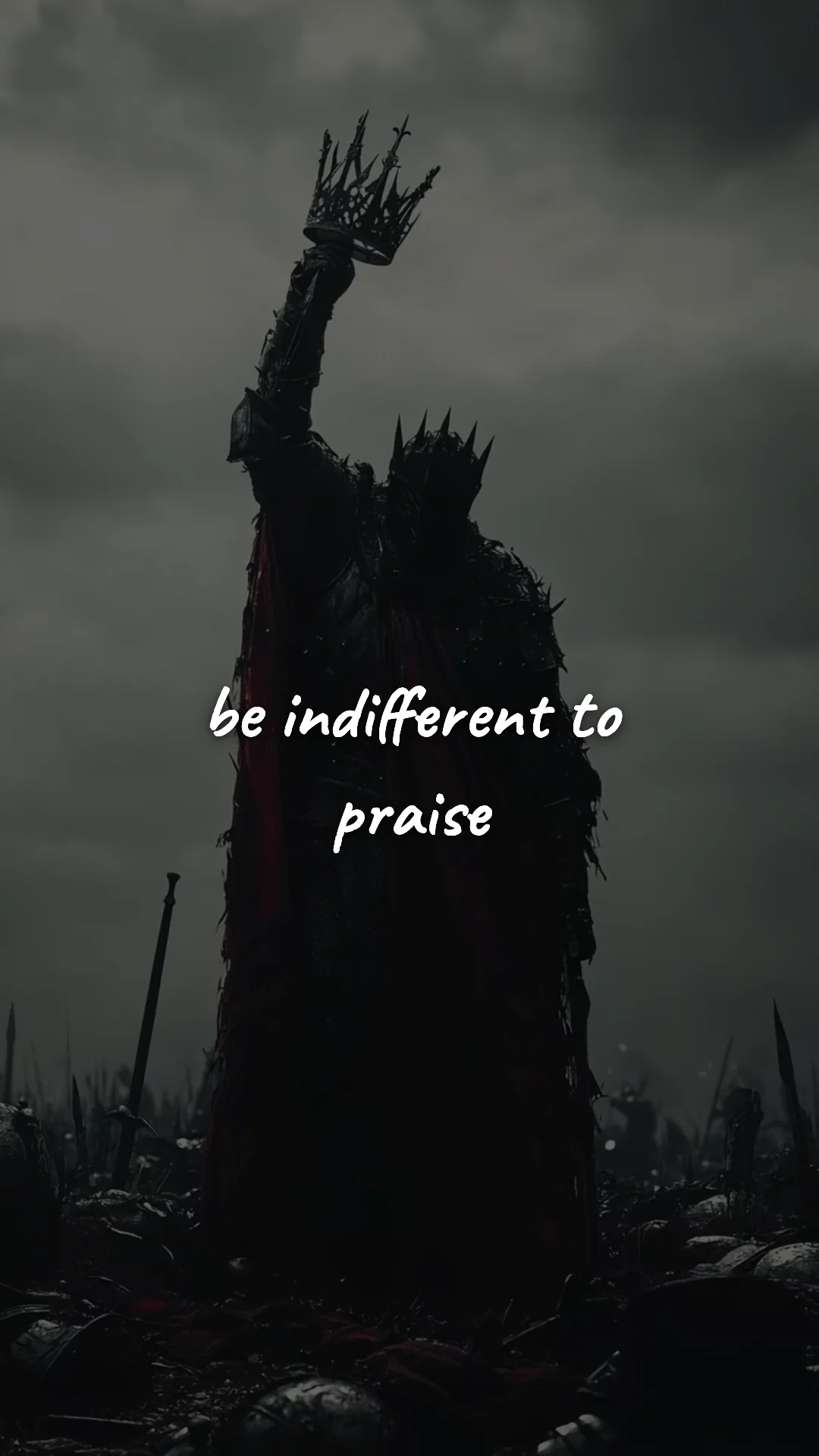 Be indifferent to praise. — stoic philosophy & daily wisdom wallpaper