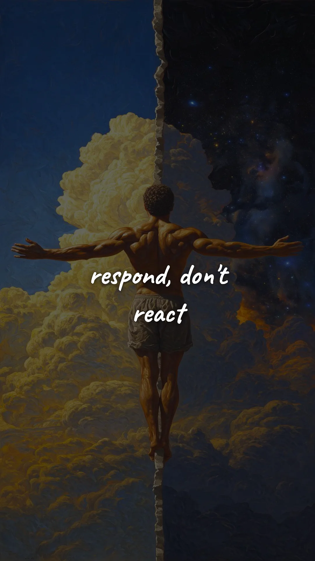 Respond, don't react. — stoic philosophy & daily wisdom wallpaper