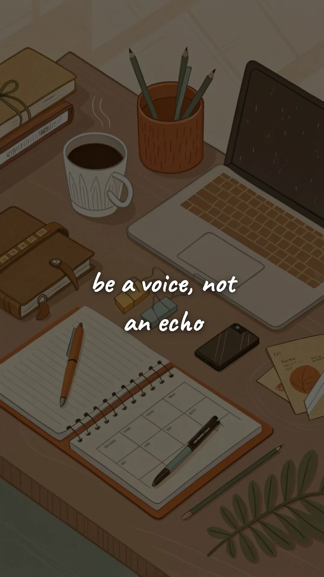 Be a voice, not an echo. — study & student motivation wallpaper