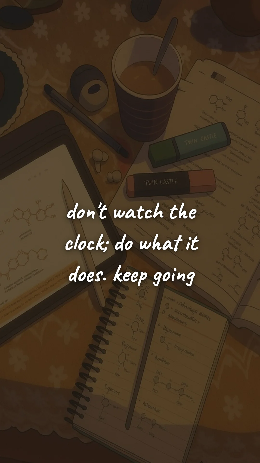 Don't watch the clock; do what it does. Keep going. — study & student motivation wallpaper