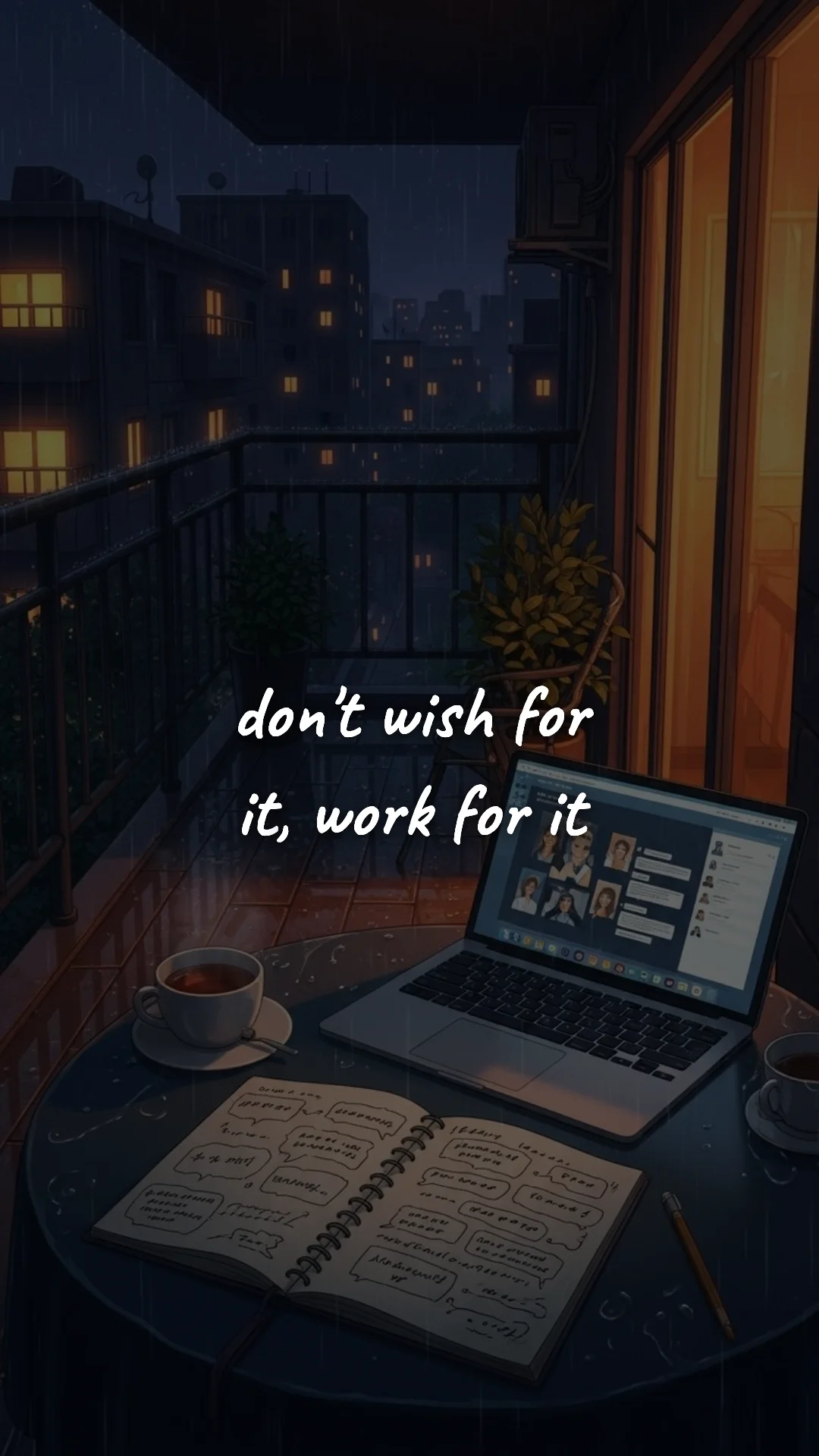 Don't wish for it, work for it. — study & student motivation wallpaper