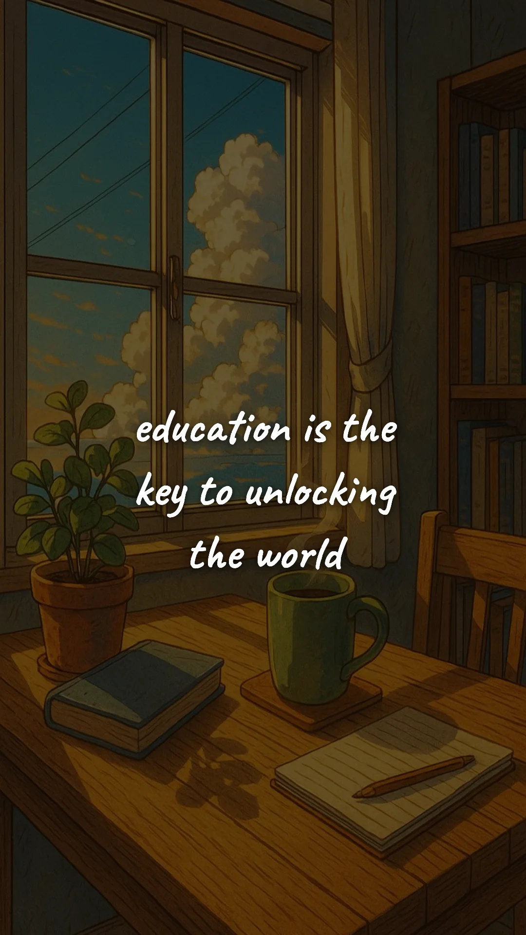 Education is the key to unlocking the world. — study & student motivation wallpaper