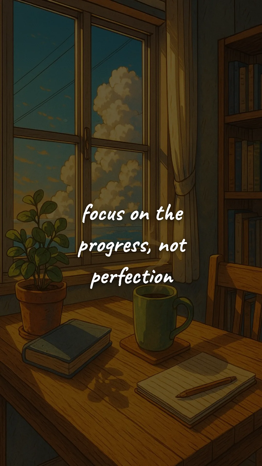 Focus on the progress, not perfection. — study & student motivation wallpaper