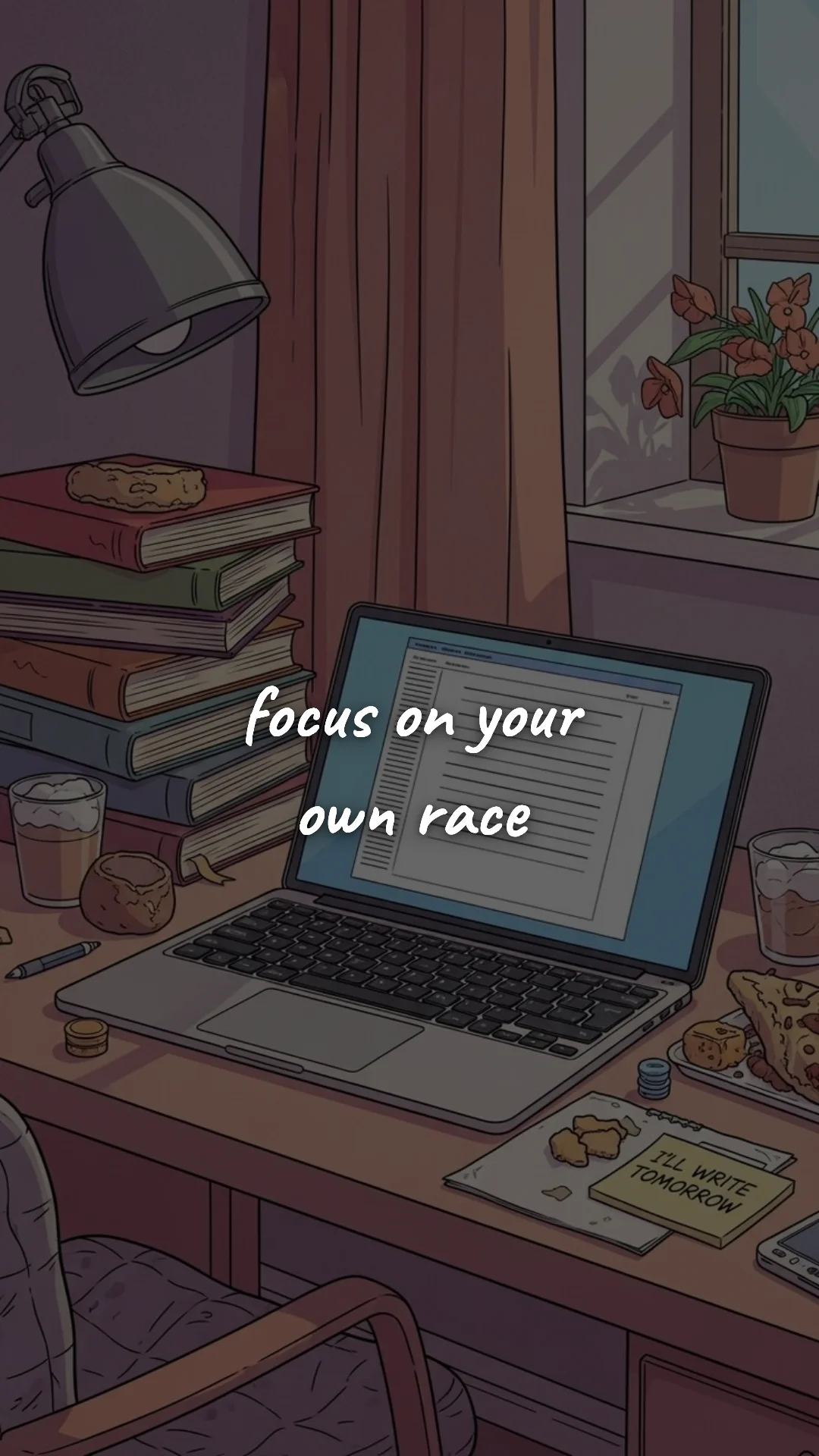 Focus on your own race. — study & student motivation wallpaper