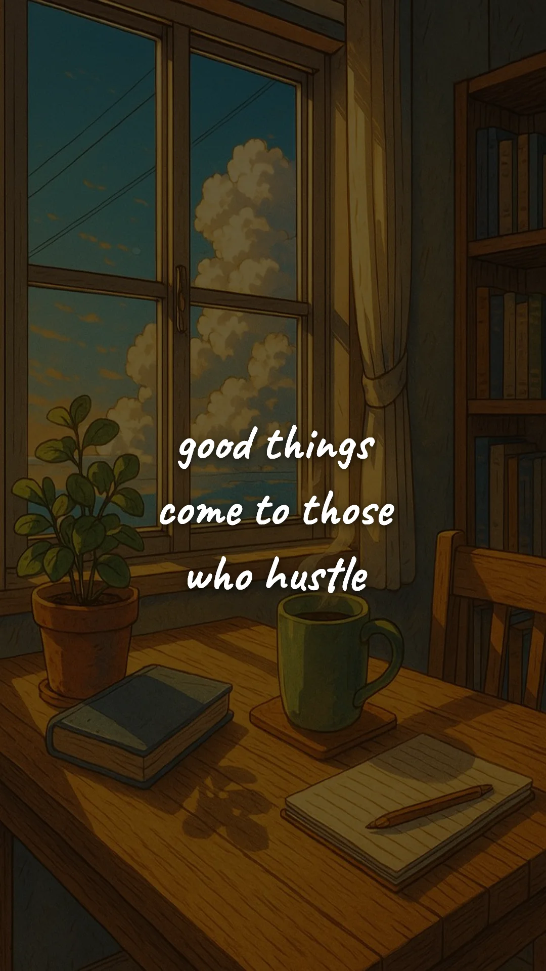 Good things come to those who hustle. — study & student motivation wallpaper