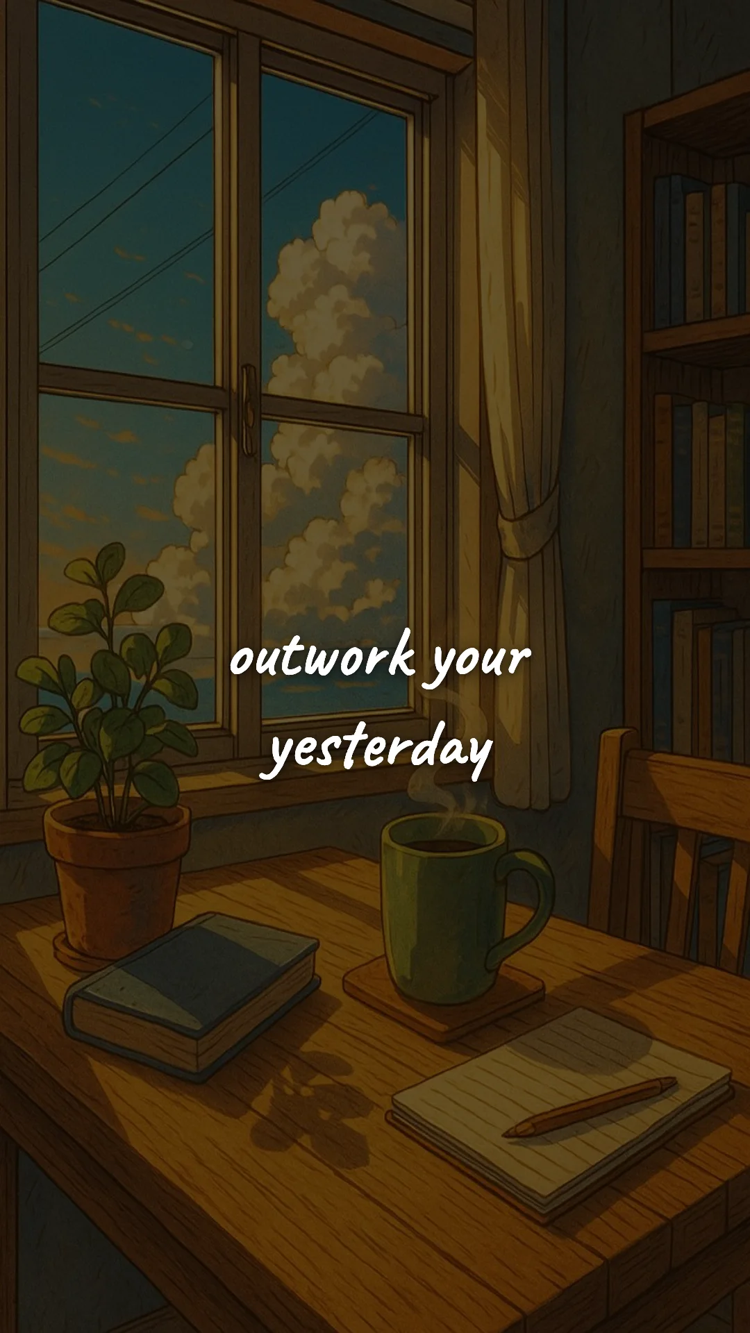 Outwork your yesterday. — study & student motivation wallpaper