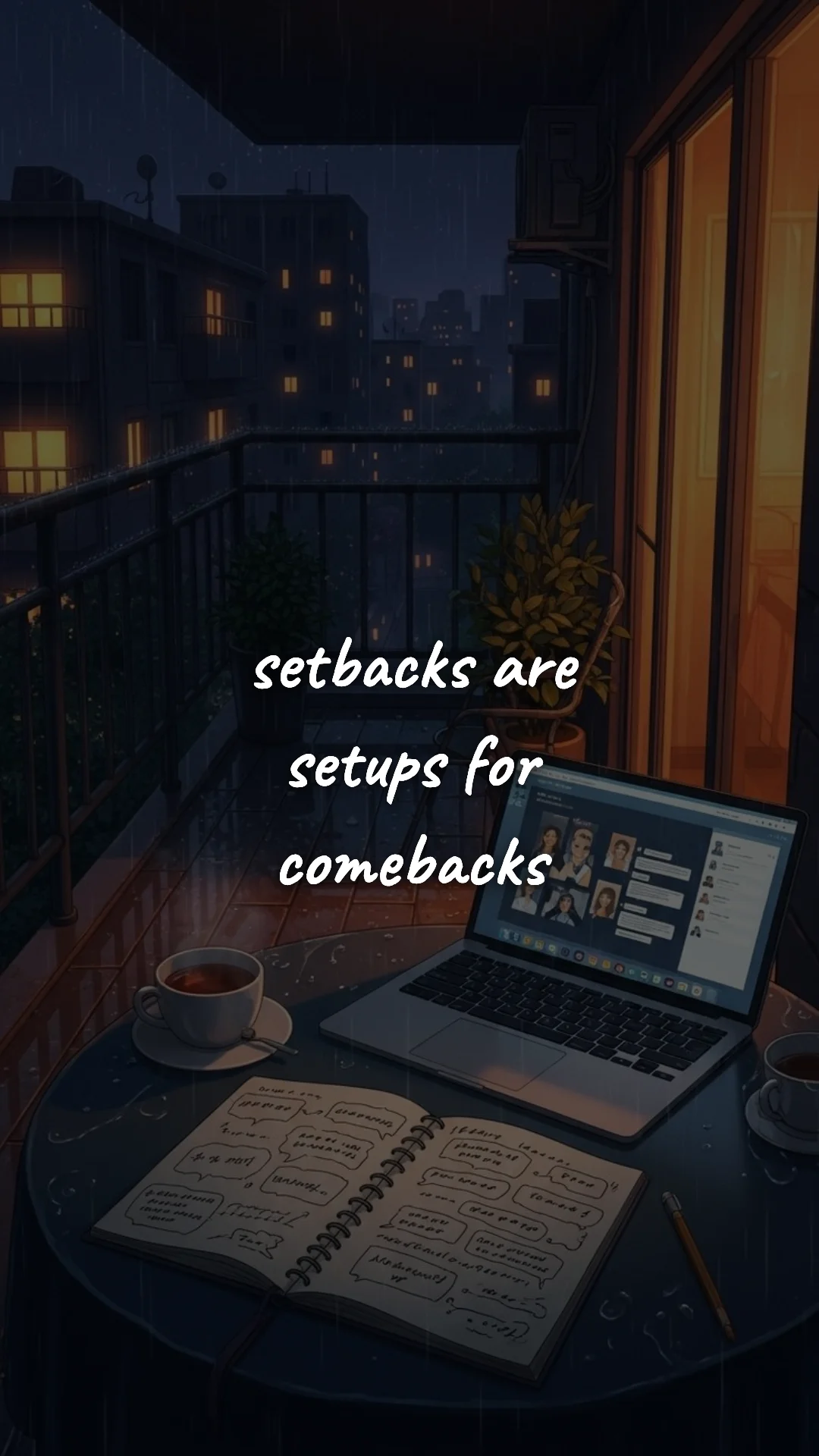 Setbacks are setups for comebacks. — study & student motivation wallpaper