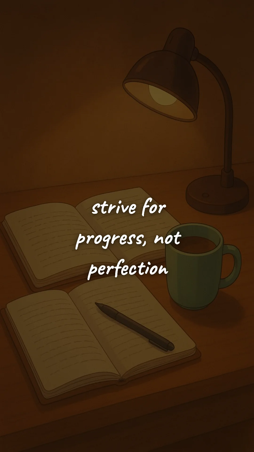 Strive for progress, not perfection. — study & student motivation wallpaper