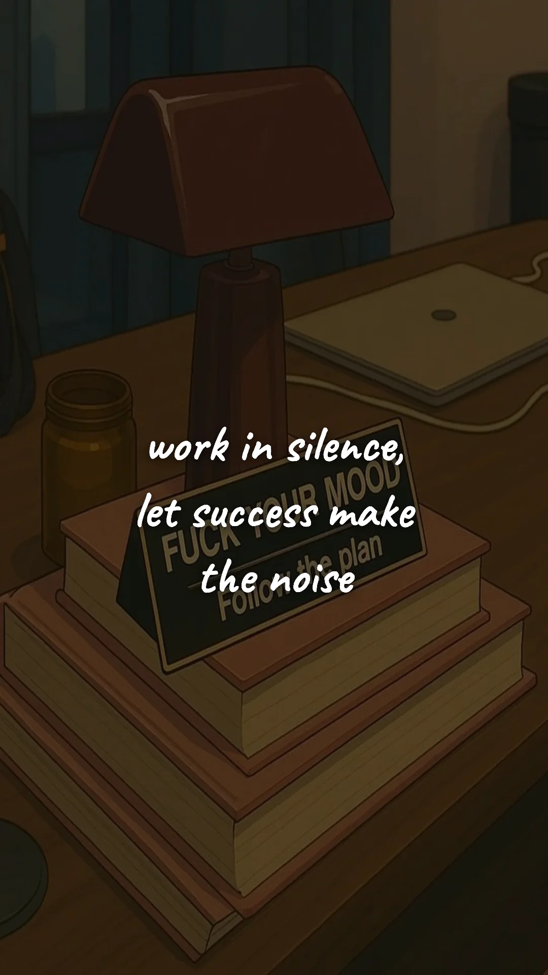 Work in silence, let success make the noise. — study & student motivation wallpaper